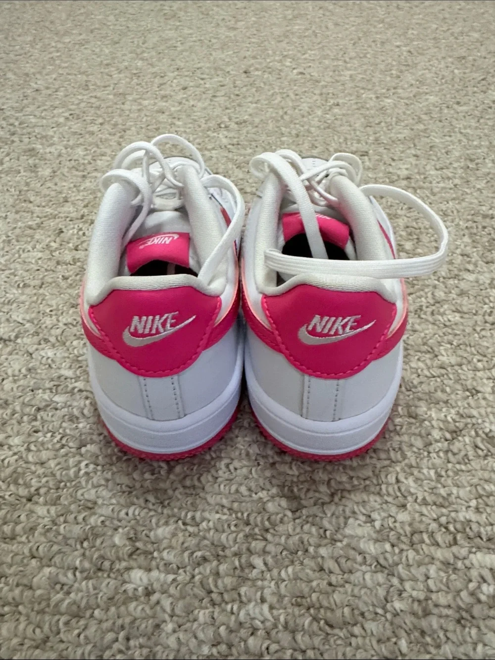 Nike Kids White and Hot Pink Sneakers